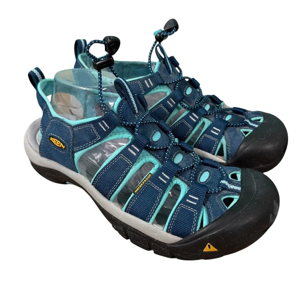 Keen Newport H2 Sandals Womens 11 Blue Teal Waterproof Hiking Sport Closed Toe